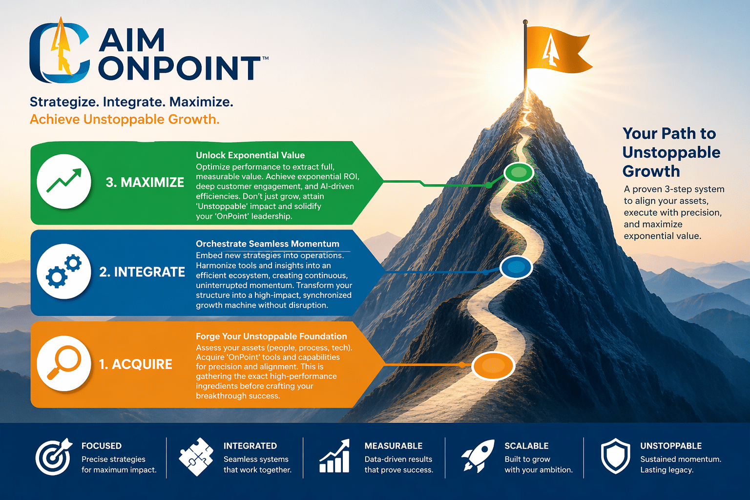 AIM OnPoint AIM OnPoint diagram - scaling a mountain